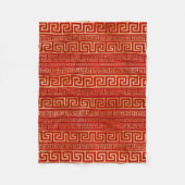 Griekse mander - Griekse sleutel - Goud op rood Fleece Deken (Voorkant)