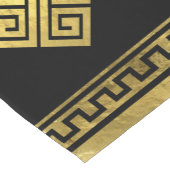 Griekse mander - Griekse sleutel zwart en goud Korte Tafelloper (Hoek)