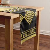 Griekse mander - Griekse sleutel zwart en goud Korte Tafelloper (Voorbeeld)