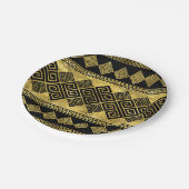 Griekse mander - Griekse sleutel zwart en goud Papieren Bordje (Gekanteld)