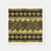 Griekse mander - Griekse sleutel zwart en goud Servet (Voorkant)