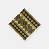 Griekse mander - Griekse sleutel zwart en goud Servet (Hoek)