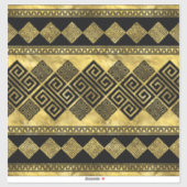 Griekse mander - Griekse sleutel zwart en goud Sticker (Vel)