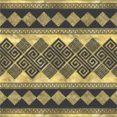 Griekse mander - Griekse sleutel zwart en goud Sticker (Voorkant)