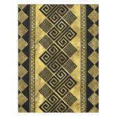 Griekse mander - Griekse sleutel zwart en goud Tafelkleed (Voorkant)