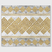 Griekse mander - Griekse sleutelwitte marmer en go Cadeaupapier (Vlak)