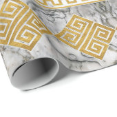 Griekse mander - Griekse sleutelwitte marmer en go Cadeaupapier (Rol Hoek)