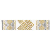 Griekse mander - Griekse sleutelwitte marmer en go Korte Tafelloper (Horizontaal)
