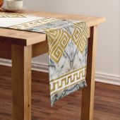 Griekse mander - Griekse sleutelwitte marmer en go Korte Tafelloper (Voorbeeld)