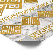 Griekse mander - Griekse sleutelwitte marmer en go Poster (Hoek)