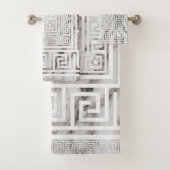 Griekse mander - Griekse sleutelwitte marmertextur Bad Handdoek (Insitu)