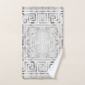 Griekse mander - Griekse sleutelwitte marmertextur Bad Handdoek (Handdoek)