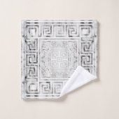 Griekse mander - Griekse sleutelwitte marmertextur Bad Handdoek (Wasdoekje)
