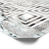 Griekse mander - Griekse sleutelwitte marmertextur Poster (Hoek)