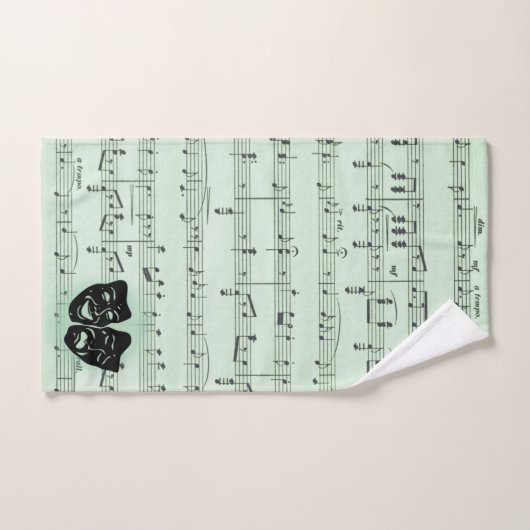 Griekse maskers voor groene muziek en bioscoop bad handdoek (Handdoek)