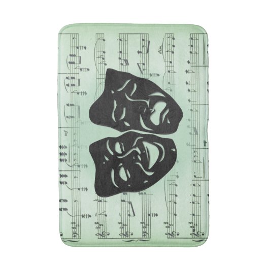 Griekse maskers voor groene muziek en bioscoop badmat (Voorkant Verticaal)