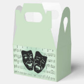 Griekse maskers voor groene muziek en bioscoop bedankdoosjes (Geopend)