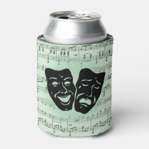 Griekse maskers voor groene muziek en bioscoop blikjeskoeler