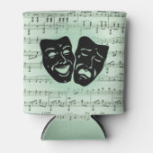 Griekse maskers voor groene muziek en bioscoop blikjeskoeler (Voorkant)