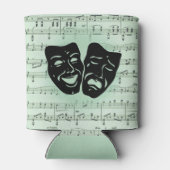 Griekse maskers voor groene muziek en bioscoop blikjeskoeler (Achterkant)