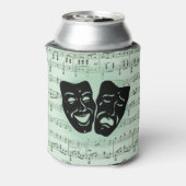 Griekse maskers voor groene muziek en bioscoop blikjeskoeler (Blikje Achterkant)