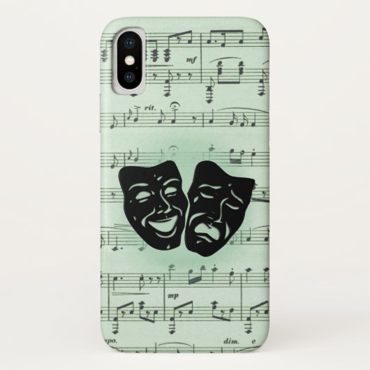 Griekse maskers voor groene muziek en bioscoop Case-Mate iPhone case (Achterkant)