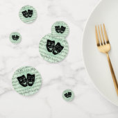 Griekse maskers voor groene muziek en bioscoop confetti (Groep)