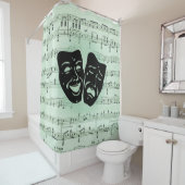 Griekse maskers voor groene muziek en bioscoop douchegordijn (In situ)