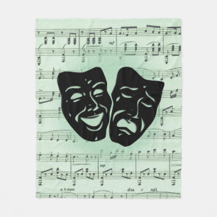 Griekse maskers voor groene muziek en bioscoop fleece deken