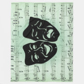 Griekse maskers voor groene muziek en bioscoop fleece deken (Voorkant)