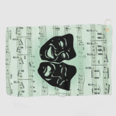 Griekse maskers voor groene muziek en bioscoop golfhanddoek (Horizontaal)