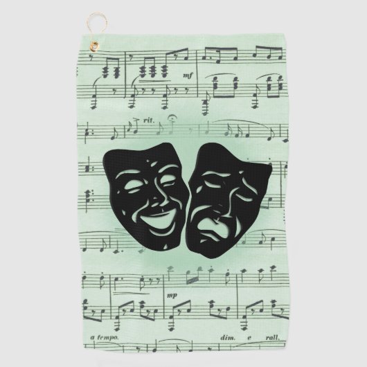 Griekse maskers voor groene muziek en bioscoop golfhanddoek (Voorkant)