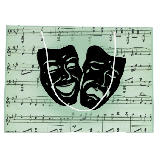 Griekse maskers voor groene muziek en bioscoop groot cadeauzakje (Achterkant)