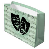 Griekse maskers voor groene muziek en bioscoop groot cadeauzakje (Achterkant Gekanteld)