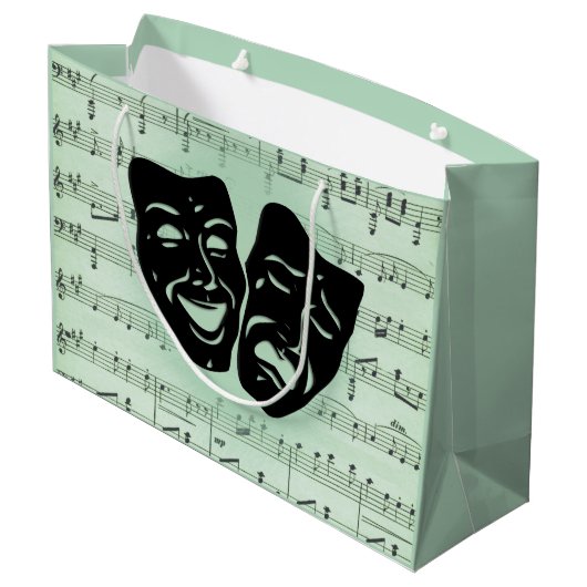 Griekse maskers voor groene muziek en bioscoop groot cadeauzakje (Achterkant Gekanteld)