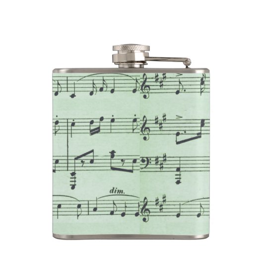 Griekse maskers voor groene muziek en bioscoop heupfles (Achterkant)