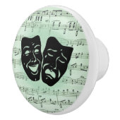 Griekse maskers voor groene muziek en bioscoop keramische knop (Rechts)