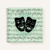 Griekse maskers voor groene muziek en bioscoop notitieboek (Voorkant)