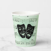 Griekse maskers voor groene muziek en bioscoop papieren bekers (Achterkant)