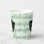 Griekse maskers voor groene muziek en bioscoop papieren bekers (Links)