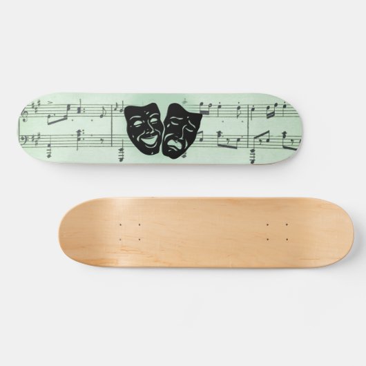 Griekse maskers voor groene muziek en bioscoop persoonlijk skateboard (Horizontaal)