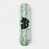 Griekse maskers voor groene muziek en bioscoop persoonlijk skateboard (Voorkant)