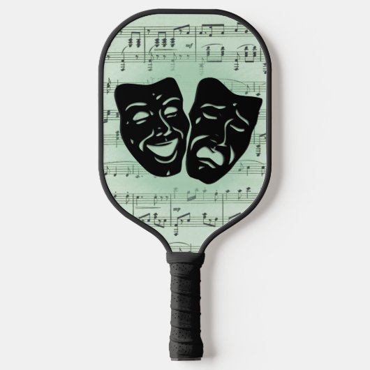 Griekse maskers voor groene muziek en bioscoop pickleball paddle (Voorkant)