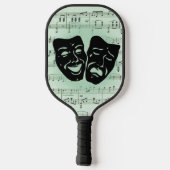 Griekse maskers voor groene muziek en bioscoop pickleball paddle (Achterkant)