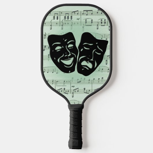 Griekse maskers voor groene muziek en bioscoop pickleball paddle (Achterkant)