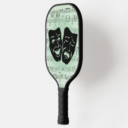 Griekse maskers voor groene muziek en bioscoop pickleball paddle (Links)