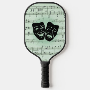 Griekse maskers voor groene muziek en bioscoop pickleball paddle
