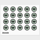 Griekse maskers voor groene muziek en bioscoop ronde sticker (Vel)