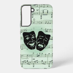 Griekse maskers voor groene muziek en bioscoop samsung galaxy hoesje