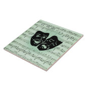 Griekse maskers voor groene muziek en bioscoop tegeltje (Zijkant)